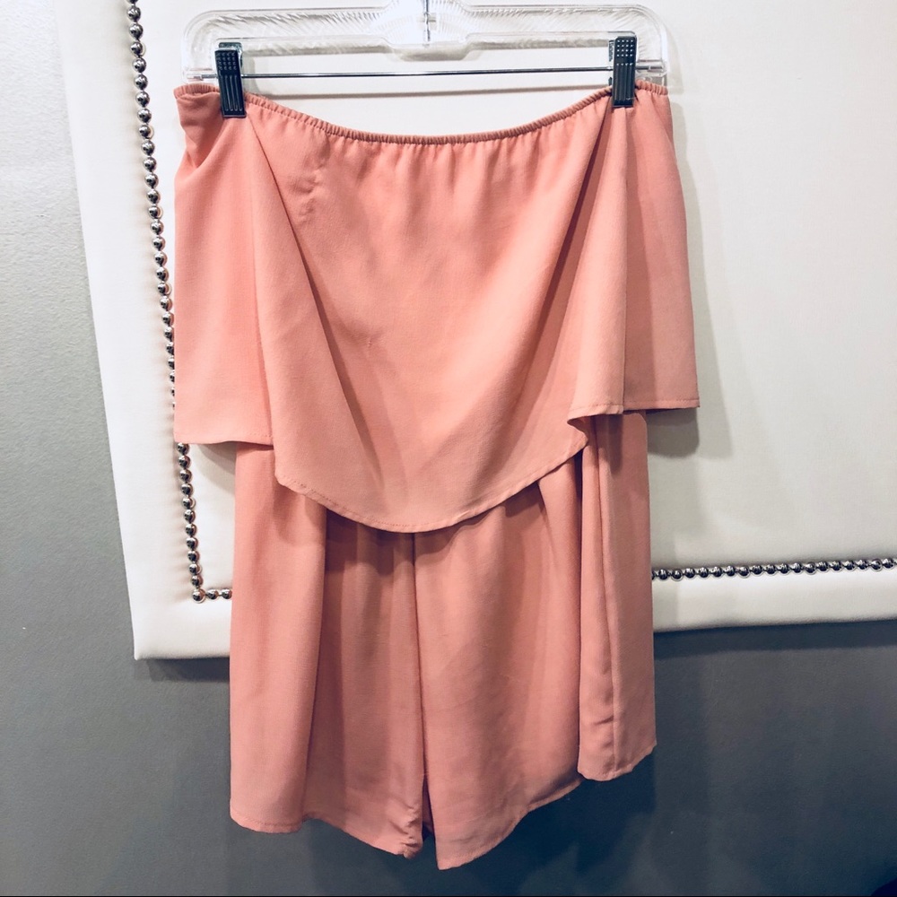 Pink Strapless Romper